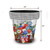 Red White and Beautiful Planter, 11 inches tall and wide, black and white gingham top.