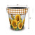 Medium Sunflower Duo Planter, 11 inches tall and wide, with gingham and sunflower design.