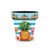 Pineapple and Stripes Small Planter with blue stripes, pineapple and tropical floral design on white background.