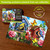Floral Birdhouses 1000 Piece Jigsaw Puzzle with colorful birds, butterflies, and flowers on wooden table.