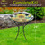 Briarwood Lane 18" Checkered Sunflowers Summer Glass Birdbath on 24" tall metal stand outdoors.