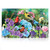 Large LED canvas art with colorful birds and flowers on a white picket fence background.