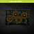 Large LED canvas art with yellow sunflowers on checkered background, lit with LED light effect.