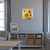Sunflower Duo Medium LED Canvas Art on wall in modern living room with grey furniture.