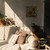 Briarwood Lane Sunflower Duo Medium LED Canvas Art on a living room wall with white couch.