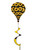 Sunflowers Hot Air Balloon Spinner with yellow and black sunflower print and yellow black spiral tail.