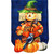 Happy Fall Scarecrow Burlap Garden Flag with pumpkins, blue bird, and green hat decoration.