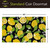 Lemons Coir Doormat, 18 x 30, yellow lemons, green leaves on black background with white flowers.