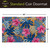 Pink and blue tropical floral coir doormat, 18 x 30 inches, vibrant pink flowers and leaves.