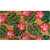 Paradise Blooms Coir Doormat 18 x 30 with pink flowers and green leaves on natural fiber.