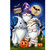 Costumed Gnomes Garden Flag with ghost, mummy, and wizard gnomes on Halloween themed background.