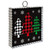Metal mini ornament with checkered trees in red, green, and white on a black background.