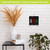 Checkered Trees Metal Mini Moment decorative wall art with red, green, and white trees on black.