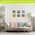 Turkey and Pumpkins Metal Mini Moment on wall in modern living room with sofa and decor.