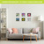 Patterned Shamrocks Metal Mini Moment on a living room wall with a couch and decor items.