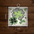 Patterned Shamrocks Metal Mini Moment, 6x6 inches, green, black, white shamrocks on white background.