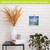 Metal mini moment wall art with colorful floral design and inspirational quote on white brick background.