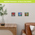 Striped Geraniums Metal Mini Moment decorative wall art with floral design and black and white stripes.