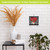 Striped Geraniums Metal Mini Moment decorative wall art with red flowers on black and white stripes.