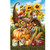 Cornucopia and Critters House Flag with vibrant sunflowers, pumpkins, and critters on a grassy background.