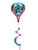 Colorful Birdhouses hot air balloon wind twister with birdhouse, flowers, and birds design.