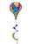 Hello Sunshine Hot Air Balloon Spinner with colorful floral design and pink green spiral tail.