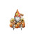 Gnome and pumpkins metal art with sunflowers, squirrels, and a fall sign on white background.