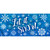 Let It Snow Snowflakes Mini Mat with white snowflakes on blue background, winter decorative design.