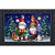Warm Wishes Gnomes Doormat with festive gnomes, snowy scene, and decorative border.