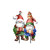 Warm Wishes Gnomes Metal Art, two gnomes with bird and owl, festive hats, and mugs.