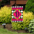 Neon Checkerboard Monogram D Garden Flag with pink, black, and white checkerboard and polka dot design.