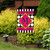 Neon Checkerboard Monogram Garden Flag with pink, black, and white design and large M initial.