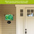 Green and white St. Patrick's Day acrylic art sign with shamrocks and Happy St. Patrick's Day text.