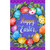 Colorful Easter Wreath Garden Flag with Happy Easter text and decorated eggs on purple background.