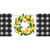 Lemon Wreath Mini Mat with yellow lemons, green leaves, and white flowers on white wood background.