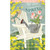 Spring Adirondack Chair Garden Flag with pink tulips and yellow flowers on green plaid background.