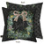 Black throw pillow with floral design, burlap bow, and "Sweet Home" text on front side shown.