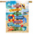 Beach Signs House Flag with colorful beach signs, seagulls, and accessories on sandy beach background.