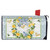 Bluebird Lemon Wreath Mailbox Cover, blue gingham, lemons, blue bird, and green floral design.