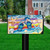 Flip Flop Haven Mailbox Cover with colorful starfish, seashells, and flip flops on a mailbox.