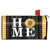 Sunflower Home Mailbox Cover, black wood grain with yellow gingham and white HOME text decoration.