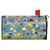Wildflower Field Mailbox Cover with colorful floral design and red flag on white background.
