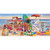 Dog Days of Summer Mini Mat with dogs and beach accessories on a sandy shore scene.
