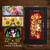 Seasonal Mini Mat Bundle B, 4 mini mats and tray, vibrant floral, snowman, pumpkin designs included.