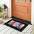 Red White and Blue Jars Mini Mat on a porch with black border and colorful jar design.