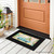 Tropical Pickup Truck Mini Mat on a porch with a black border and colorful design.