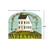 Country Saltbox Acrylic Art Sign, white house with sheep and flowers on green hill welcomes.