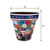 American Bloom Medium Planter, 11 inches tall and wide, patriotic floral design, red white blue.