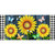 Blooming Sunflowers Mini Mats with colorful butterflies on a blue wooden and checkered background design.