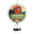American Barn Illuminated Wind Chime with red barn, flowers, and American flag design.